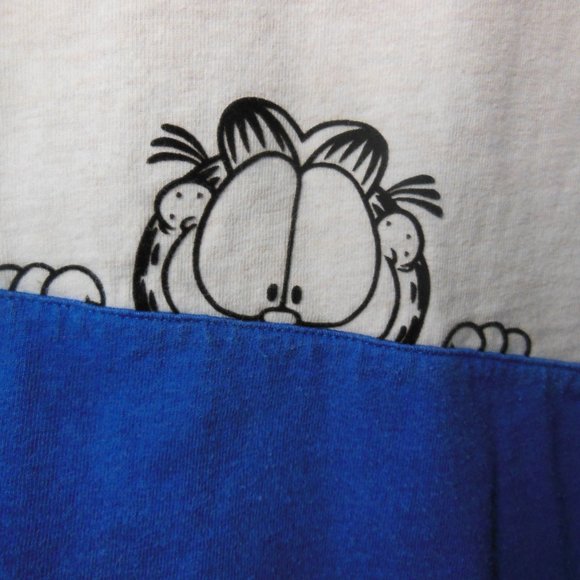Garfield skate tee, striped unisex size Lg, PAWS 10th anniversary ad-lib edition - Picture 1 of 9